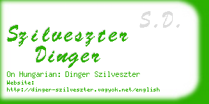 szilveszter dinger business card